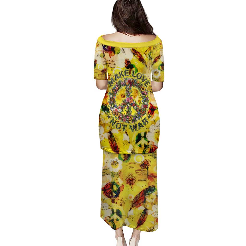 Make Love Not War Puletasi Hippie Flower Power Revolution