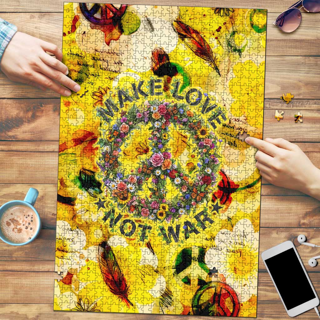 Make Love Not War Puzzle Hippie Flower Power Revolution