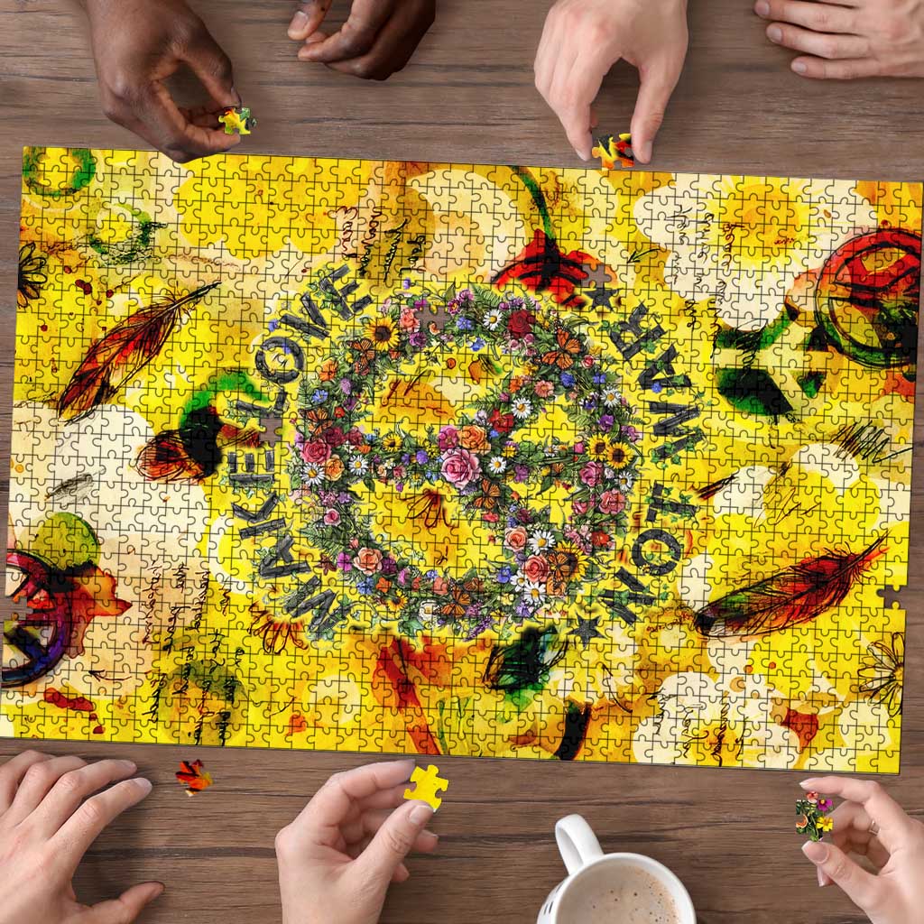 Make Love Not War Puzzle Hippie Flower Power Revolution