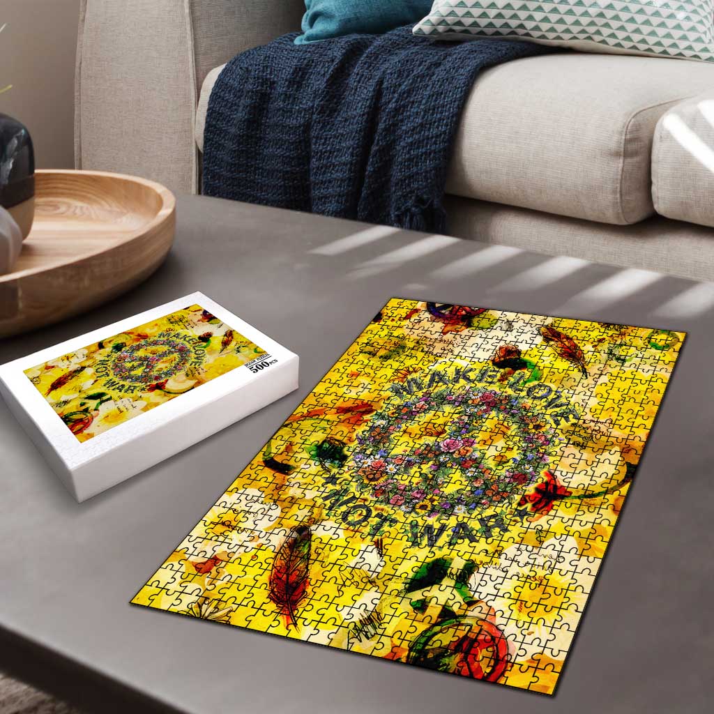 Make Love Not War Puzzle Hippie Flower Power Revolution