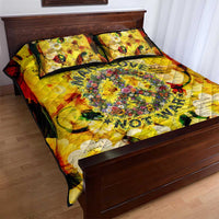 Make Love Not War Quilt Bed Set Hippie Flower Power Revolution