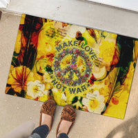 Make Love Not War Rubber Doormat Hippie Flower Power Revolution
