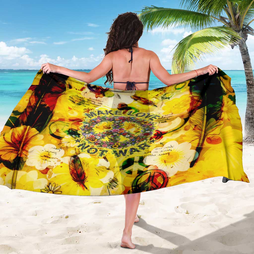 Make Love Not War Sarong Hippie Flower Power Revolution