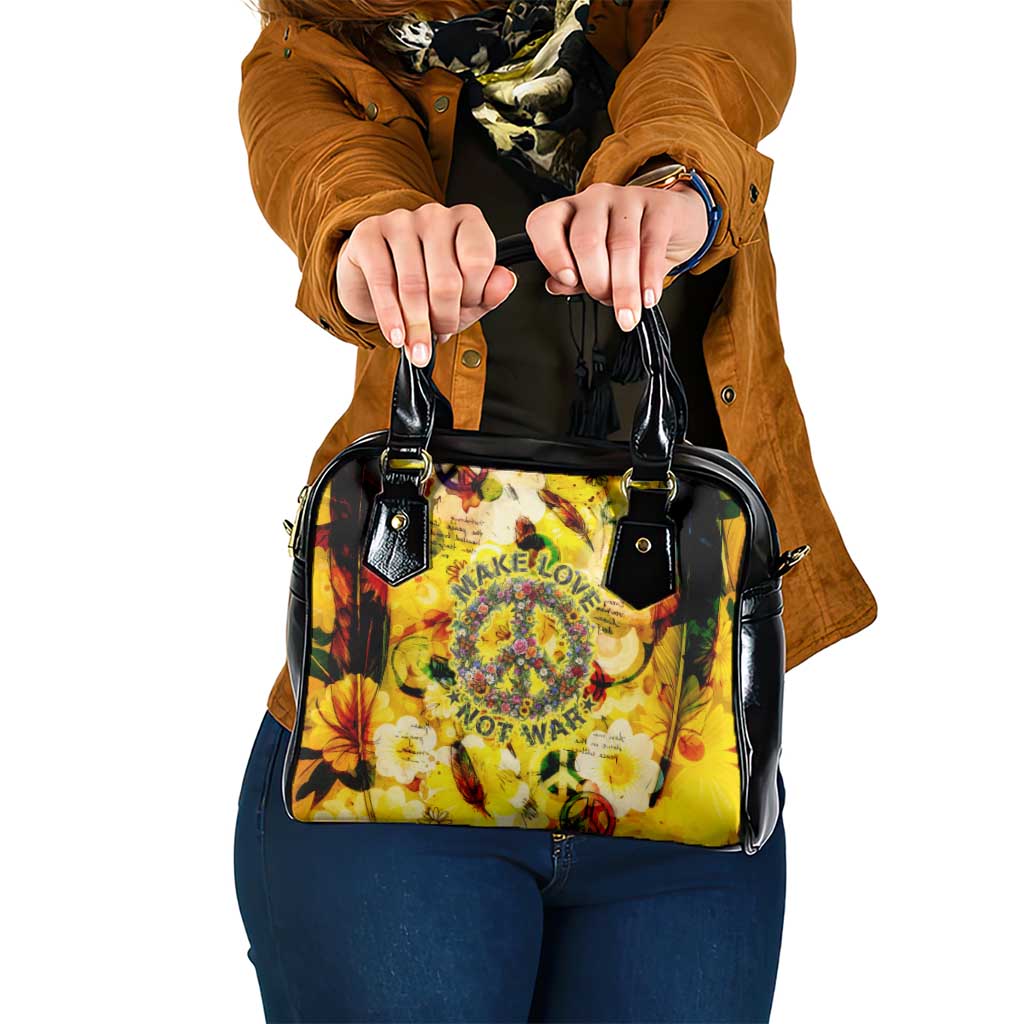 Make Love Not War Shoulder Handbag Hippie Flower Power Revolution