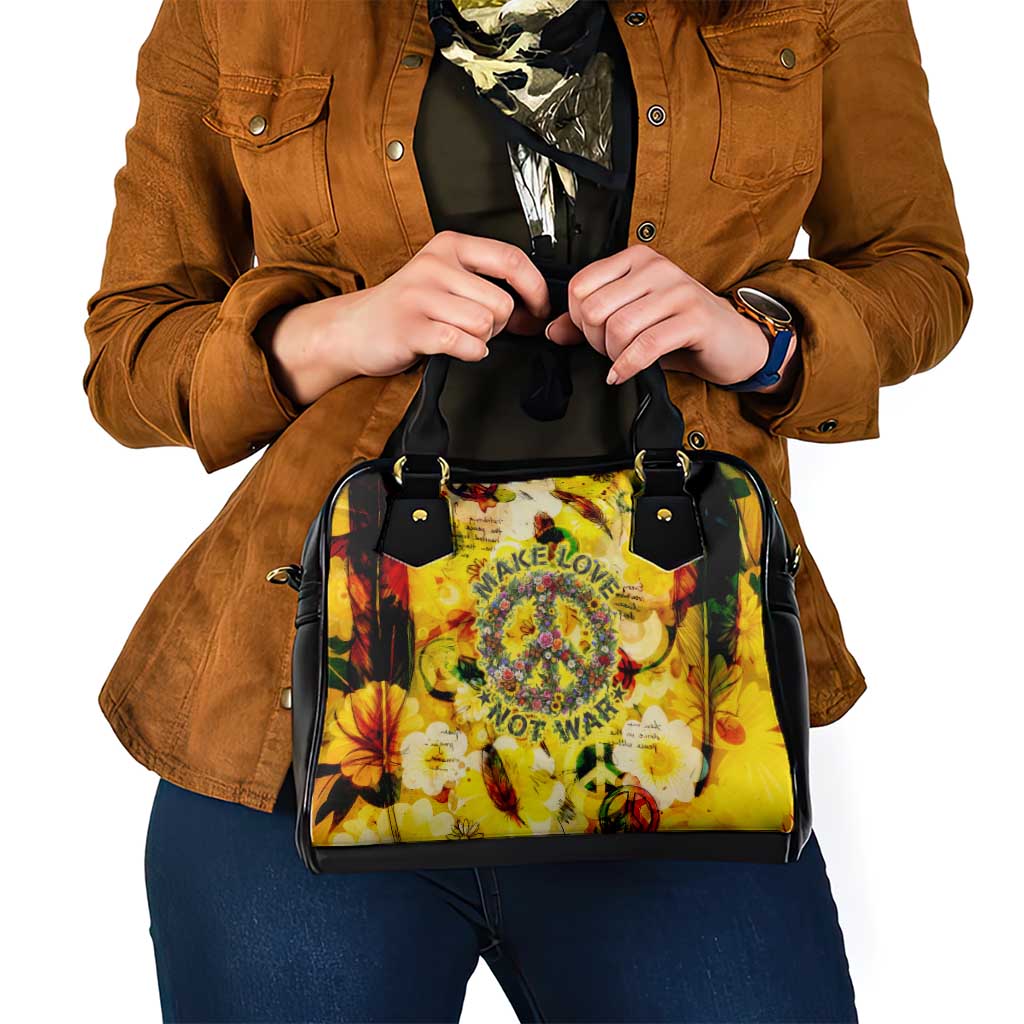 Make Love Not War Shoulder Handbag Hippie Flower Power Revolution