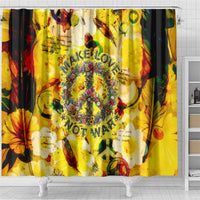 Make Love Not War Shower Curtain Hippie Flower Power Revolution