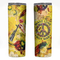 Make Love Not War Skinny Tumbler Hippie Flower Power Revolution