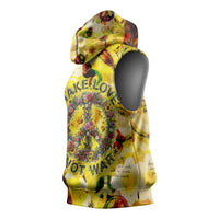 Make Love Not War Sleeveless Hoodie Hippie Flower Power Revolution
