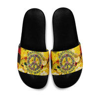 Make Love Not War Slide Sandals Hippie Flower Power Revolution