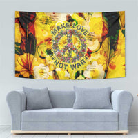 Make Love Not War Tapestry Hippie Flower Power Revolution