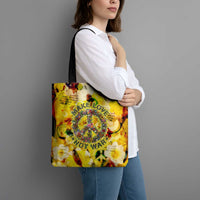 Make Love Not War Tote Bag Hippie Flower Power Revolution