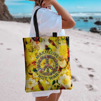 Make Love Not War Tote Bag Hippie Flower Power Revolution