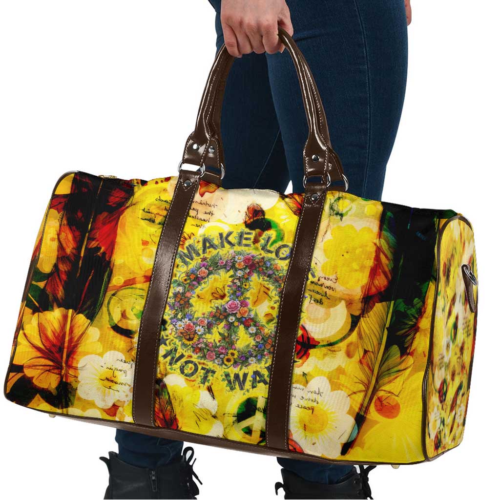 Make Love Not War Travel Bag Hippie Flower Power Revolution