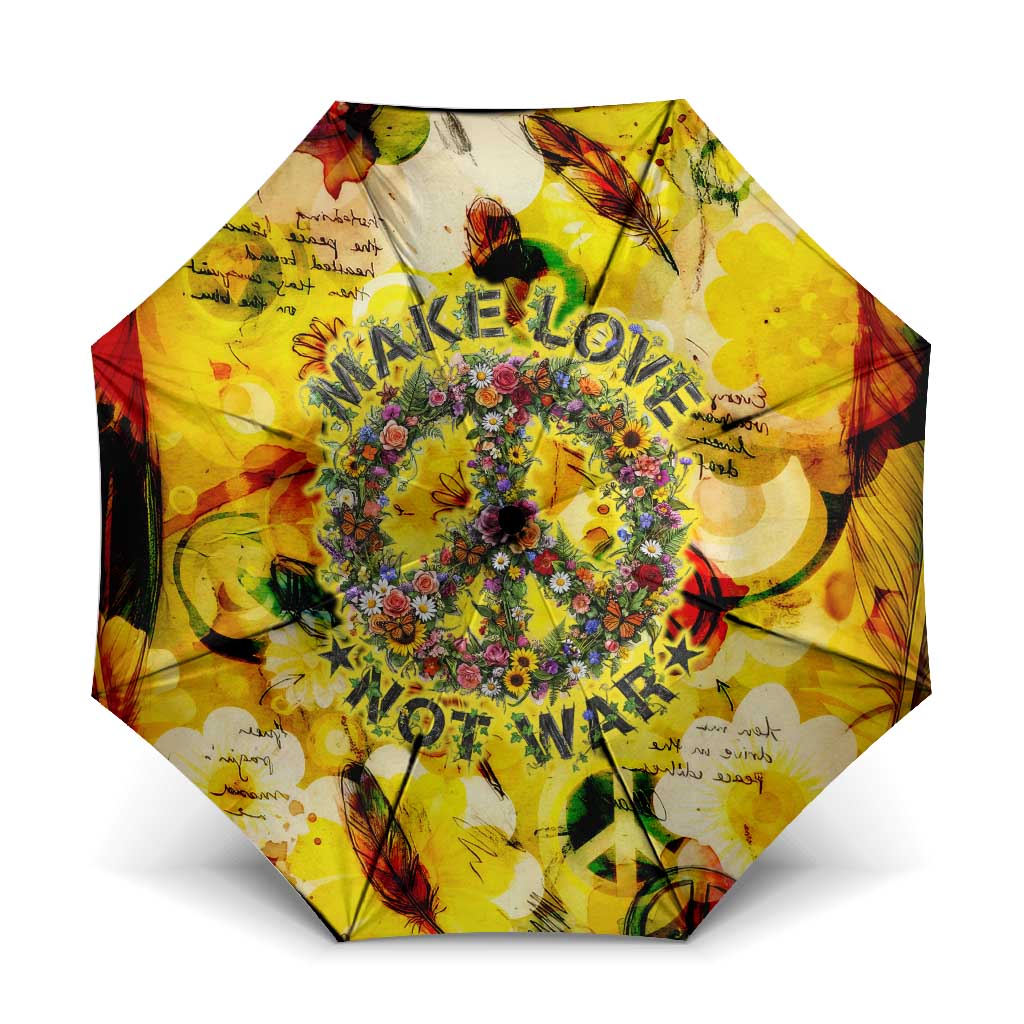 Make Love Not War Umbrella Hippie Flower Power Revolution