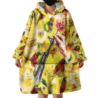 Make Love Not War Wearable Blanket Hoodie Hippie Flower Power Revolution