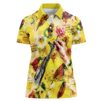 Make Love Not War Women Polo Shirt Hippie Flower Power Revolution