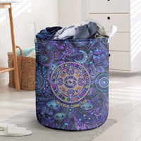 Universal Connection Zodiac Laundry Basket Cosmic Eye and Sacred Om Vibration