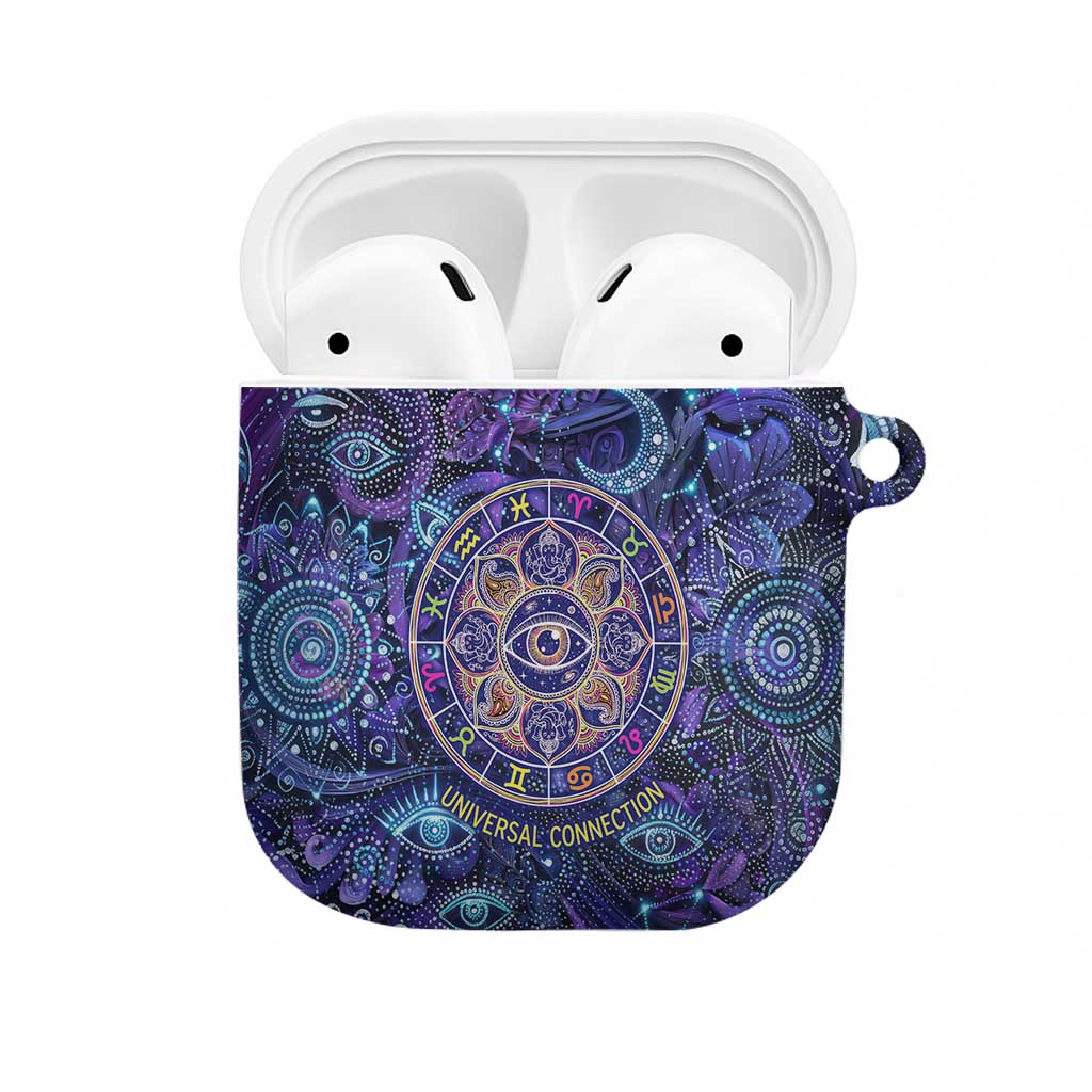 Universal Connection Zodiac AirPods Case Cosmic Eye and Sacred Om Vibration