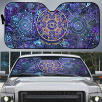 Universal Connection Zodiac Auto Sun Shade Cosmic Eye and Sacred Om Vibration