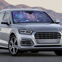 Universal Connection Zodiac Auto Sun Shade Cosmic Eye and Sacred Om Vibration