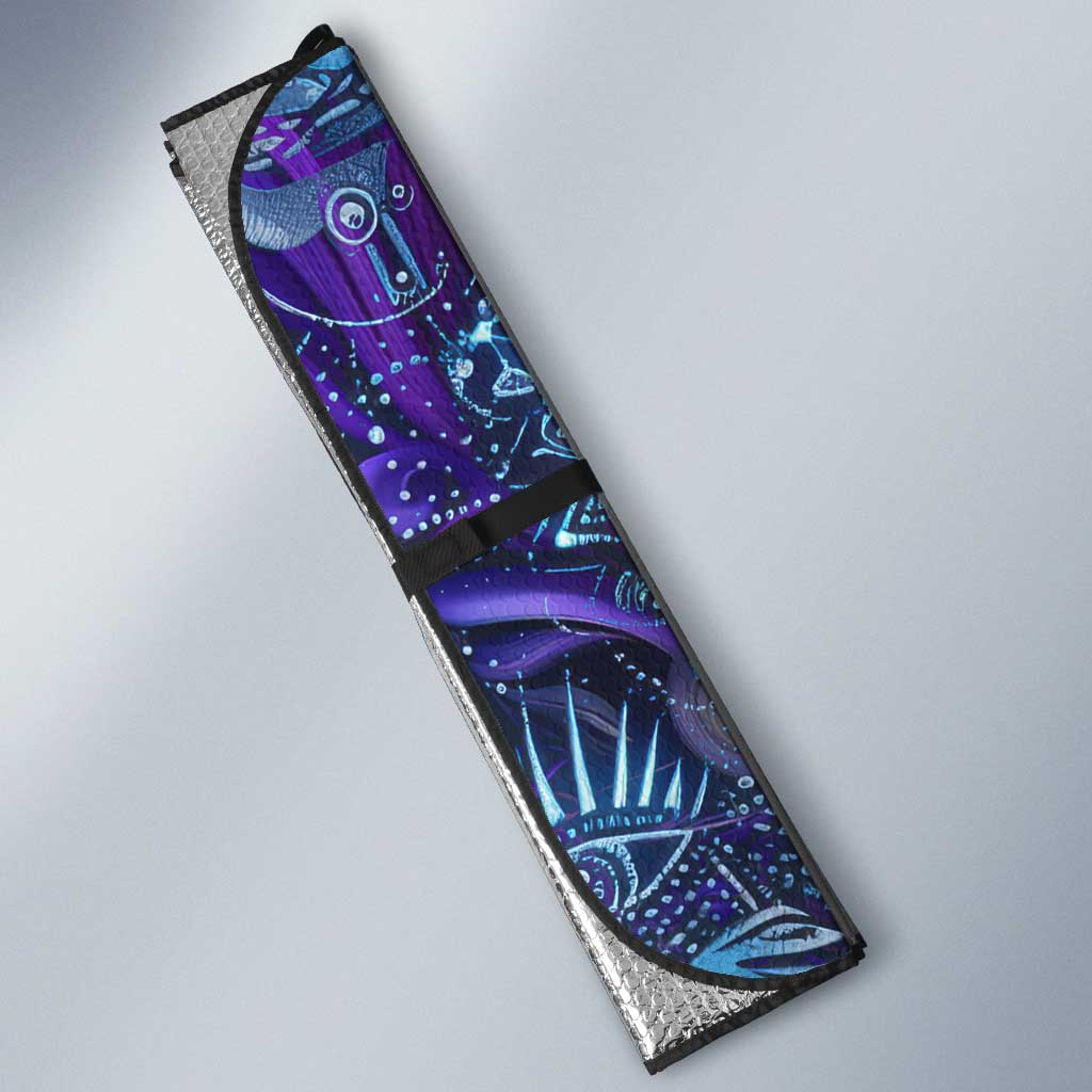 Universal Connection Zodiac Auto Sun Shade Cosmic Eye and Sacred Om Vibration