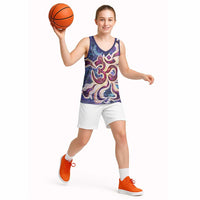 Universal Connection Zodiac Basketball Jersey Cosmic Eye and Sacred Om Vibration