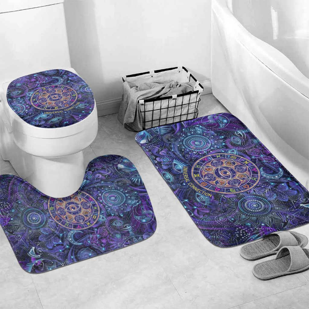 Universal Connection Zodiac Bathroom Set Cosmic Eye and Sacred Om Vibration
