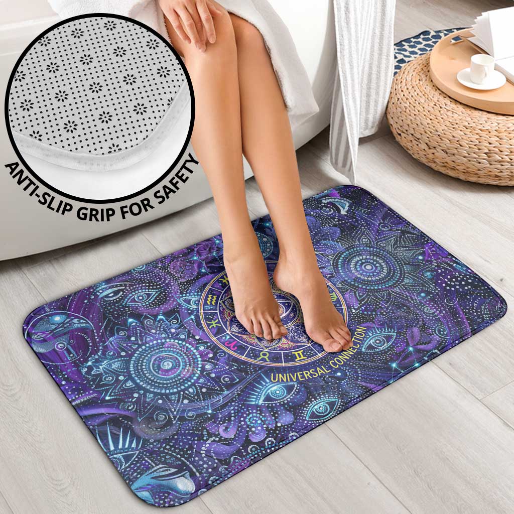 Universal Connection Zodiac Bathroom Set Cosmic Eye and Sacred Om Vibration