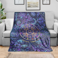 Universal Connection Zodiac Blanket Cosmic Eye and Sacred Om Vibration