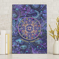 Universal Connection Zodiac Canvas Wall Art Cosmic Eye and Sacred Om Vibration