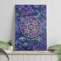 Universal Connection Zodiac Canvas Wall Art Cosmic Eye and Sacred Om Vibration