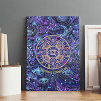 Universal Connection Zodiac Canvas Wall Art Cosmic Eye and Sacred Om Vibration