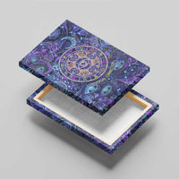 Universal Connection Zodiac Canvas Wall Art Cosmic Eye and Sacred Om Vibration