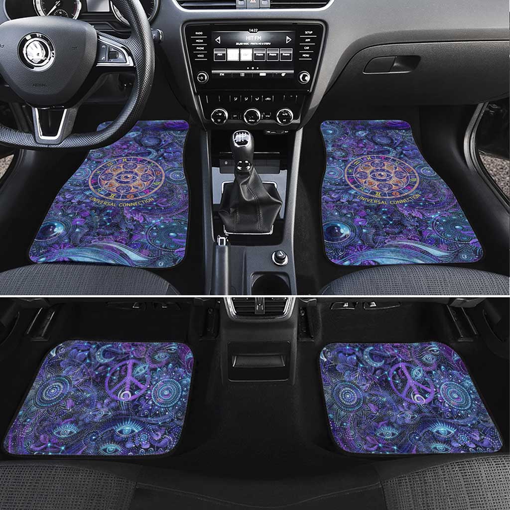 Universal Connection Zodiac Car Mats Cosmic Eye and Sacred Om Vibration