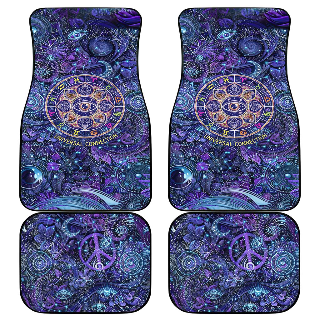 Universal Connection Zodiac Car Mats Cosmic Eye and Sacred Om Vibration