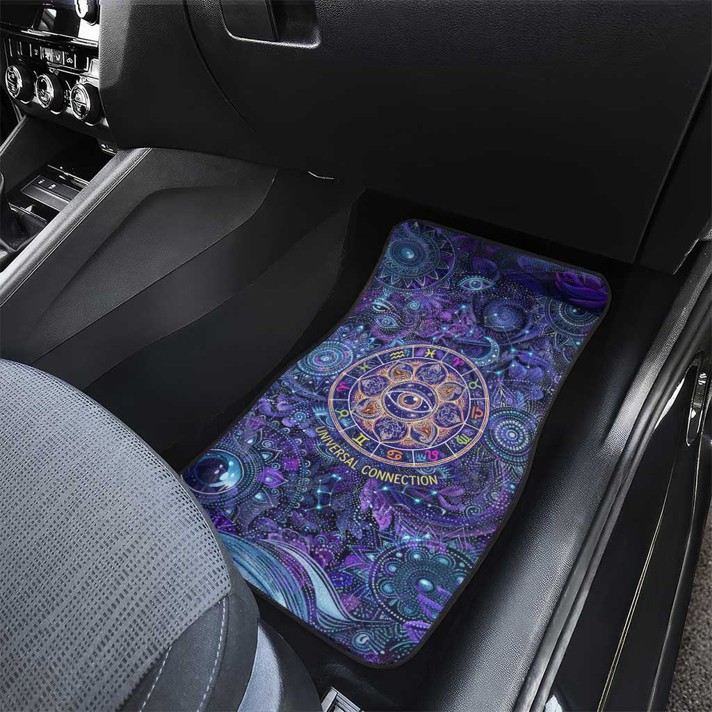 Universal Connection Zodiac Car Mats Cosmic Eye and Sacred Om Vibration