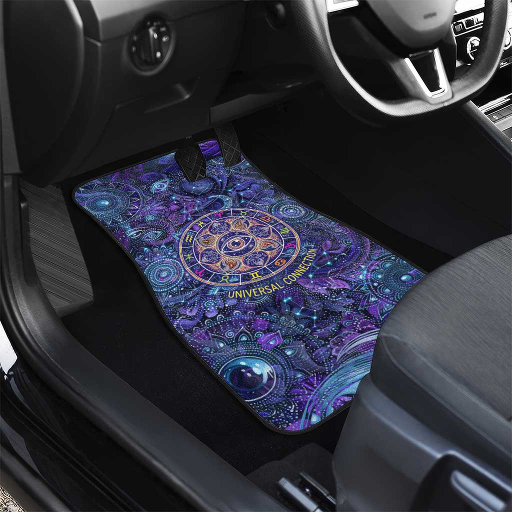 Universal Connection Zodiac Car Mats Cosmic Eye and Sacred Om Vibration