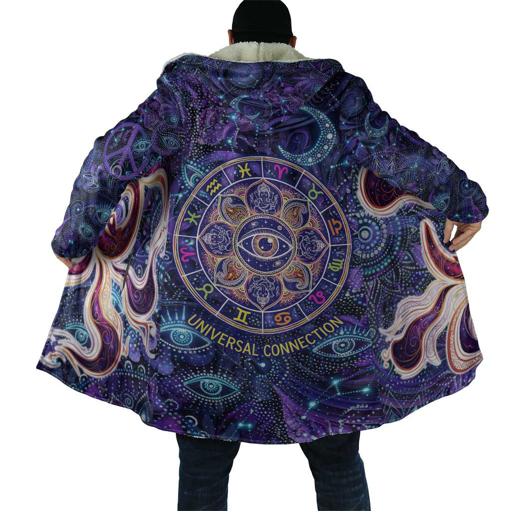 Universal Connection Zodiac Cloak Cosmic Eye and Sacred Om Vibration