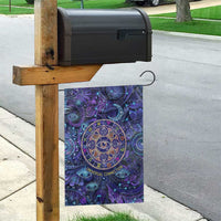 Universal Connection Zodiac Garden Flag Cosmic Eye and Sacred Om Vibration