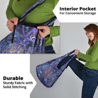 Universal Connection Zodiac Grocery Bag Cosmic Eye and Sacred Om Vibration