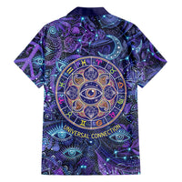Universal Connection Zodiac Hawaiian Shirt Cosmic Eye and Sacred Om Vibration