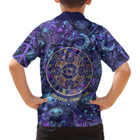 Universal Connection Zodiac Hawaiian Shirt Cosmic Eye and Sacred Om Vibration