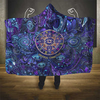 Universal Connection Zodiac Hooded Blanket Cosmic Eye and Sacred Om Vibration