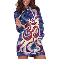 Universal Connection Zodiac Hoodie Dress Cosmic Eye and Sacred Om Vibration