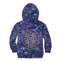 Universal Connection Zodiac Kid Hoodie Cosmic Eye and Sacred Om Vibration