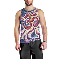 Universal Connection Zodiac Men Tank Top Cosmic Eye and Sacred Om Vibration