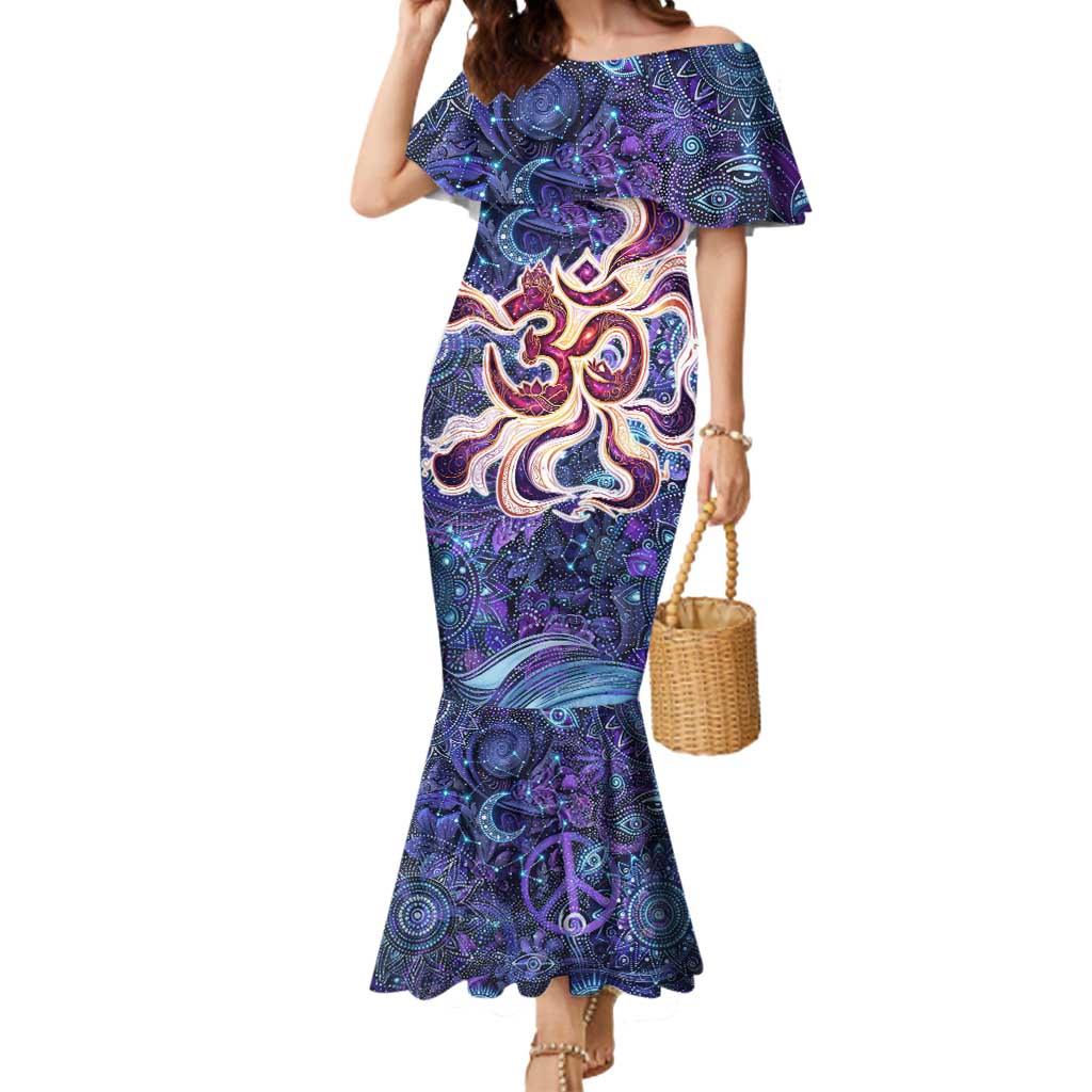 Universal Connection Zodiac Mermaid Dress Cosmic Eye and Sacred Om Vibration