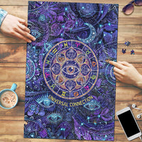 Universal Connection Zodiac Puzzle Cosmic Eye and Sacred Om Vibration
