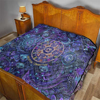 Universal Connection Zodiac Quilt Cosmic Eye and Sacred Om Vibration