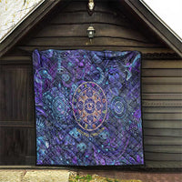 Universal Connection Zodiac Quilt Cosmic Eye and Sacred Om Vibration